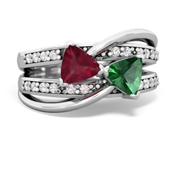 Ruby Bowtie 14K White Gold ring R2360