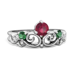 Ruby Crown Keepsake 14K White Gold ring R5740