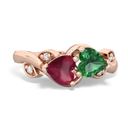 Ruby Floral Elegance 14K Rose Gold ring R5790