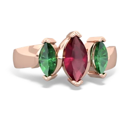 Ruby Three Peeks 14K Rose Gold ring R2433