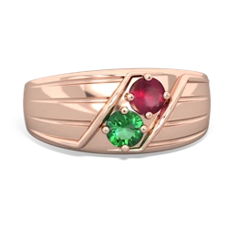 Ruby Men's Streamline 14K Rose Gold ring R0460