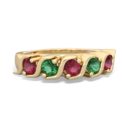 Ruby Anniversary Band 14K Yellow Gold ring R2089