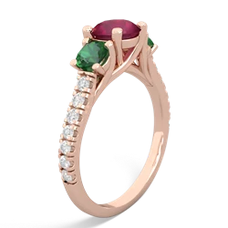 Ruby Pave Trellis 14K Rose Gold ring R5500