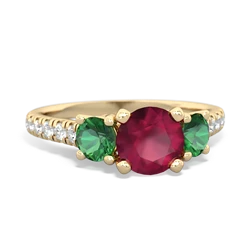 Ruby Pave Trellis 14K Yellow Gold ring R5500