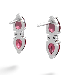 Ruby Bowtie Drop 14K White Gold earrings E0865