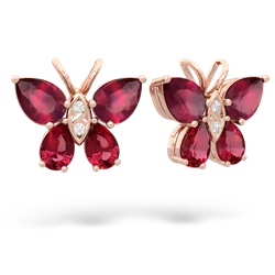 Ruby Butterfly 14K Rose Gold earrings E2215