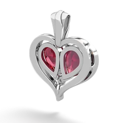 Ruby Two Become One 14K White Gold pendant P5330