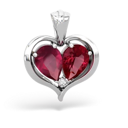 Ruby Two Become One 14K White Gold pendant P5330