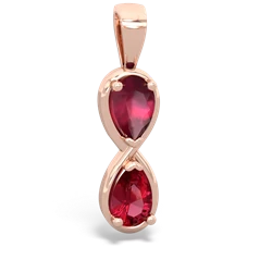 Ruby Infinity 14K Rose Gold pendant P5050