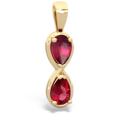 Ruby Infinity 14K Yellow Gold pendant P5050