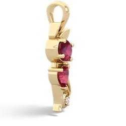 Ruby Kitten 14K Yellow Gold pendant P5780