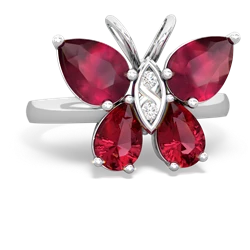 Ruby Butterfly 14K White Gold ring R2215