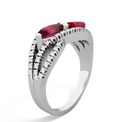 Ruby Diamond Rivers 14K White Gold ring R3070