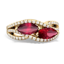 Ruby Diamond Rivers 14K Yellow Gold ring R3070