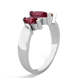 Ruby Three Peeks 14K White Gold ring R2433