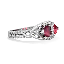 Ruby Sparkling Celtic Knot 14K White Gold ring R2645