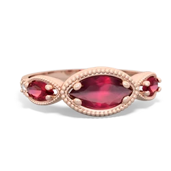 Ruby Milgrain Marquise 14K Rose Gold ring R5700