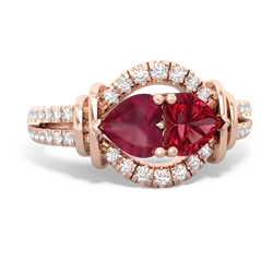 Ruby Art-Deco Keepsake 14K Rose Gold ring R5630