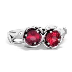 Ruby Rose Garden 14K White Gold ring R5510