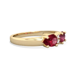 Ruby Pear Bowtie 14K Yellow Gold ring R0865