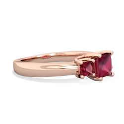 Ruby Three Stone Trellis 14K Rose Gold ring R4015