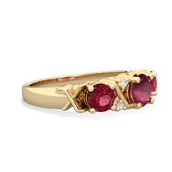 Ruby Hugs And Kisses 14K Yellow Gold ring R5016