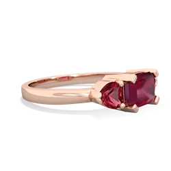 Ruby Three Stone 14K Rose Gold ring R5235