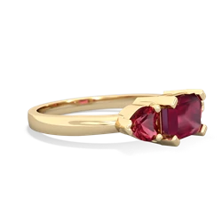 Ruby Three Stone 14K Yellow Gold ring R5235