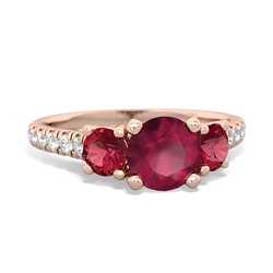 Ruby Pave Trellis 14K Rose Gold ring R5500