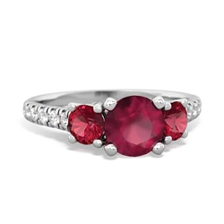 Ruby Pave Trellis 14K White Gold ring R5500