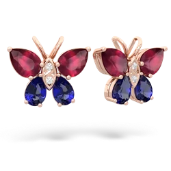 Ruby Butterfly 14K Rose Gold earrings E2215