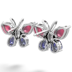 Ruby Butterfly 14K White Gold earrings E2215