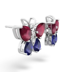 Ruby Butterfly 14K White Gold earrings E2215