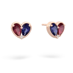 Ruby 'Our Heart' 14K Rose Gold earrings E5072