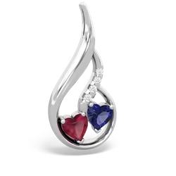 Ruby Keepsake Curves 14K White Gold pendant P5450