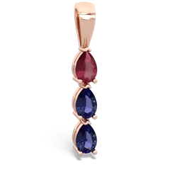 Ruby Dew Drops 14K Rose Gold pendant P2251