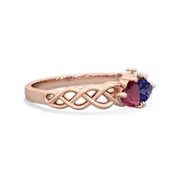 Ruby Heart To Heart Braid 14K Rose Gold ring R5870