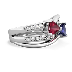 Ruby Bowtie 14K White Gold ring R2360