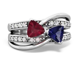 Ruby Bowtie 14K White Gold ring R2360