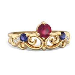 Ruby Crown Keepsake 14K Yellow Gold ring R5740