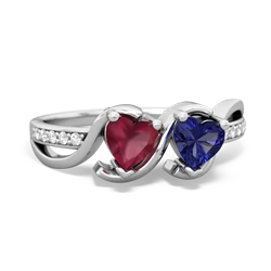 Ruby Side By Side 14K White Gold ring R3090