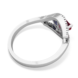 Ruby Mother And Child 14K White Gold ring R3010