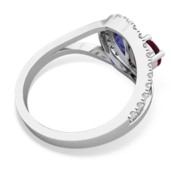 Ruby Nestled Heart Keepsake 14K White Gold ring R5650