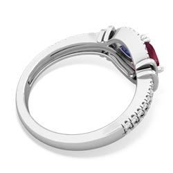 Ruby Art-Deco Keepsake 14K White Gold ring R5630