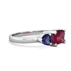 Ruby Three Stone 14K White Gold ring R5235