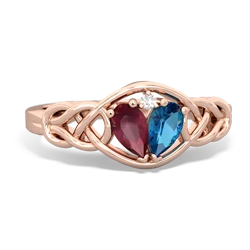 Ruby Celtic Love Knot 14K Rose Gold ring R5420