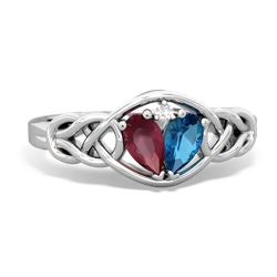 Ruby Celtic Love Knot 14K White Gold ring R5420