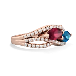 Ruby Diamond Rivers 14K Rose Gold ring R3070