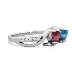 Ruby Side By Side 14K White Gold ring R3090