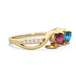 Ruby Side By Side 14K Yellow Gold ring R3090